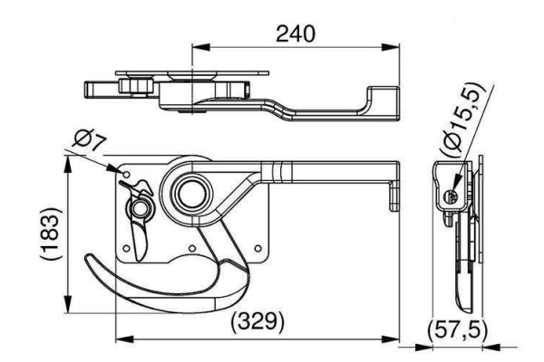 Lock bolt for car roller shutter gate 629TR Catalog number of the part 629TR