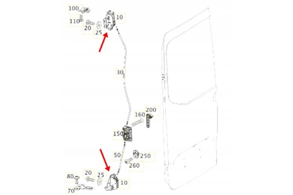 UPPER LOWER DOOR LOCK REAR SPRINTER 2017 Catalog number of the part A9107400000