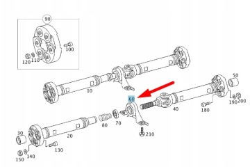 Original Mercedes Benz A2114100381 shaft support Quality of parts according to GVO Q original with factory logo OEM OES