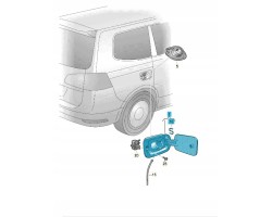 7N0809857AGRU Fuel filler cover with ground cup ASO VW SEAT