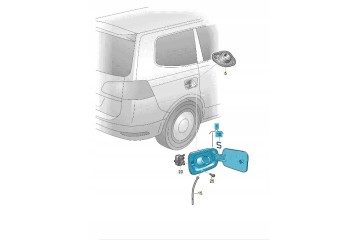 7N0809857AGRU Fuel filler cover with ground cup ASO VW SEAT