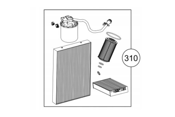 Original filter package Mercedes Benz V Class OM651 A4478351700