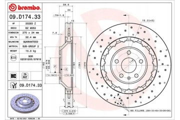 Brembo 09 D174 33 Brake disc Number of discs offered 1