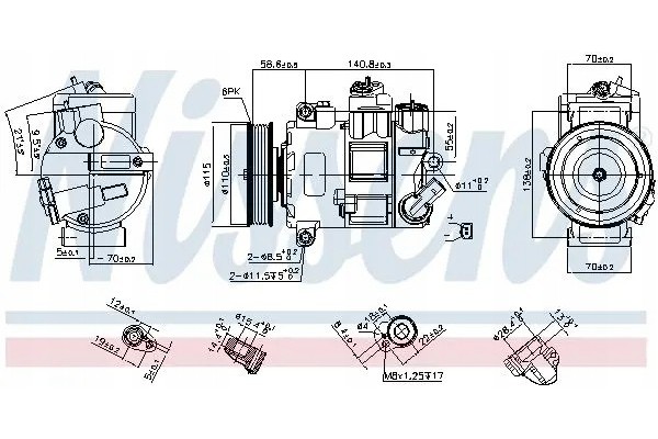COMPRESSOR AIR CONDITIONING COMPRESSOR 890632 NISSENS Catalog number of the original SKODA 1K0260859F SKODA 1K0820808B SKODA 1K0