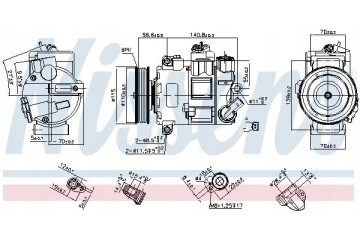 COMPRESSOR AIR CONDITIONING COMPRESSOR 890632 NISSENS Catalog number of the original SKODA 1K0260859F SKODA 1K0820808B SKODA 1K0