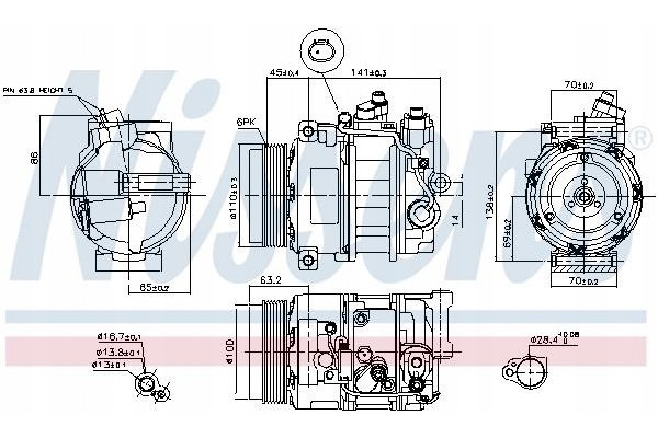 Compresor de aire acondicionado Nissens 890634