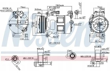 COMPRESSOR AIR CONDITIONING COMPRESSOR 890062 NISSENS Catalog number of the original VOLVO 31315453 VOLVO 31332386 VOLVO 3136615
