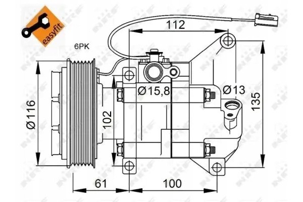 COMPRESSOR AIR CONDITIONING COMPRESSOR 32687 NRF MAZDA Catalog number of the part 32687