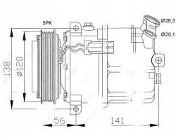 Compresor de aire acondicionado NRF 32117