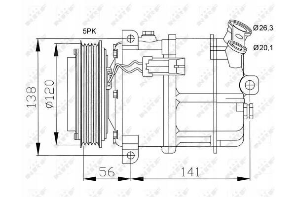 COMPRESSOR AIR CONDITIONING COMPRESSOR 32117 NRF Packaging status original