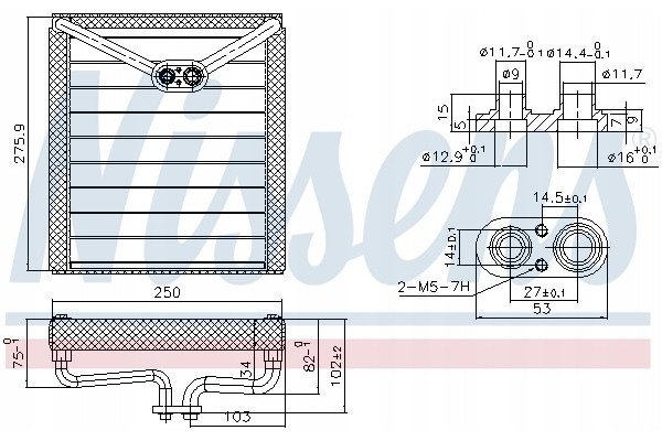 AIR CONDITIONING EVAPORATOR NIS 92373 NISSENS Catalog number of substitutes AHE 540011 AKS DASIS 142045N KAMOKA 7770056 WILMINK 