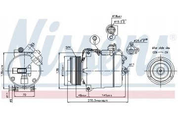 COMPRESSOR AIR CONDITIONING COMPRESSOR 89034 NISSENS BMW Customs tariff code 84149000