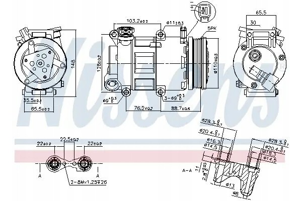 COMPRESSOR AIR CONDITIONING COMPRESSOR 89327 NISSENS Catalog number of the original VOLVO 1333040 VOLVO 1432750 VOLVO 1744996 VO