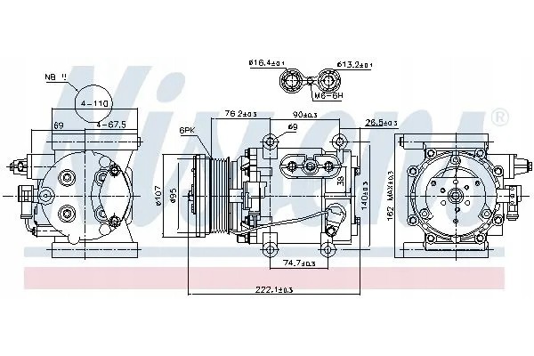 COMPRESSOR AIR CONDITIONING COMPRESSOR 89241 NISSENS Quality of parts according to GVO Q original with factory logo OEM OES