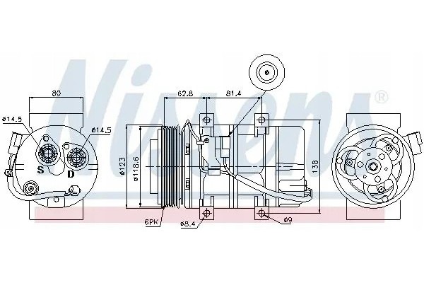 COMPRESSOR AIR CONDITIONING COMPRESSOR 89069 NISSENS Quality of parts according to GVO Q original with factory logo OEM OES