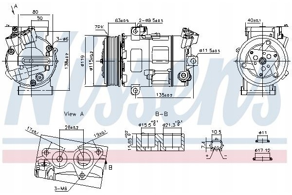 Air conditioning compressor NISSENS 890947 Catalog number of the part 890947