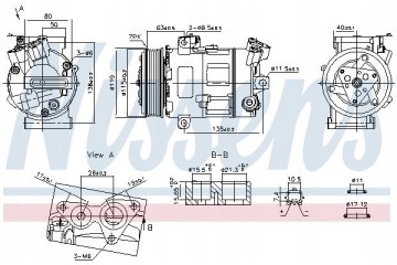 Air conditioning compressor NISSENS 890947 Catalog number of the part 890947