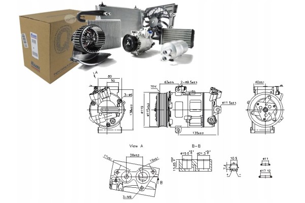 Air conditioning compressor NISSENS 890947 Catalog number of the original FIAT 4431984 FIAT 4449478 FIAT 6000618722 FIAT 8200848