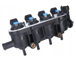 Injection rail MED 4cyl blue with sensor