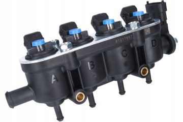 Injection rail MED 4cyl blue with sensor