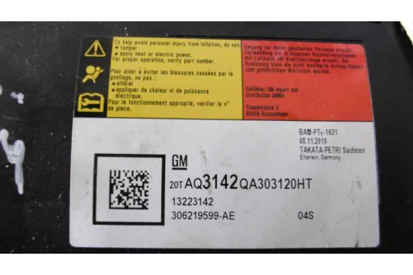 13223142 AIRBAG LATERAL IZQUIERDO OPEL INSIGNIA BERLINA Edition 2010 13223142 156974 OPEL - 1