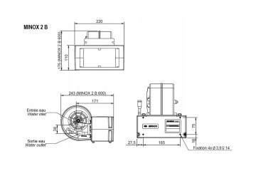 Water heater Minox 2 400 D 24V 3V 5kW Catalog number of the part 01305139