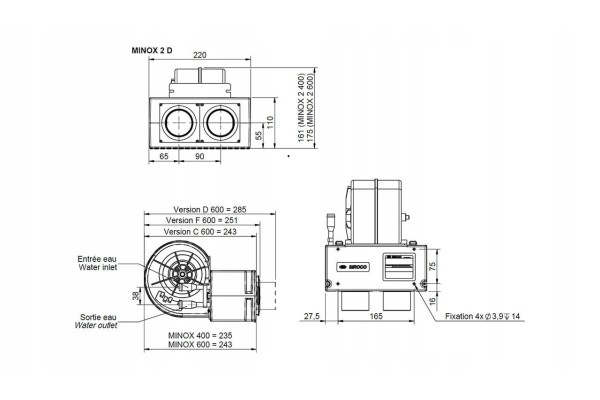 Water heater Minox 2 400 D 24V 3V 5kW Part manufacturer Siroco