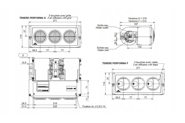 Water heater Tenere Performa G 24V 5 3kW Part manufacturer Siroco