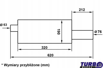 Sport end silencer Twin loop 63mm 2 5 TurboWorks Car type 4x4 SUV trucks cargo vans passenger cars