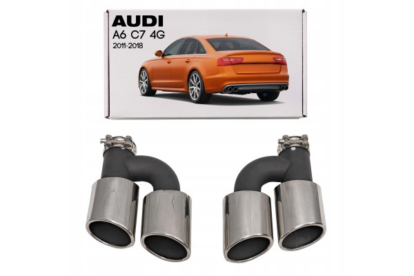 AUDI A6 C7 4G 2011 2018 EXHAUST TIP STYLING ON S6 SET OF 2