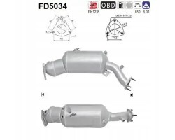 FD5034 AS PARTICULATE FILTER FAP DPF AUDI