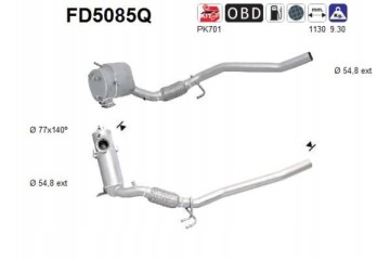 AS CATALYST FD5085Q PARTICULATE FILTER DPF VW 1 6TDI 2 0TDI CARBIDE Part manufacturer AS