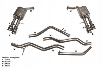 Active CatBack exhaust system Audi A8 L4 V6 3 0T 14 Version European