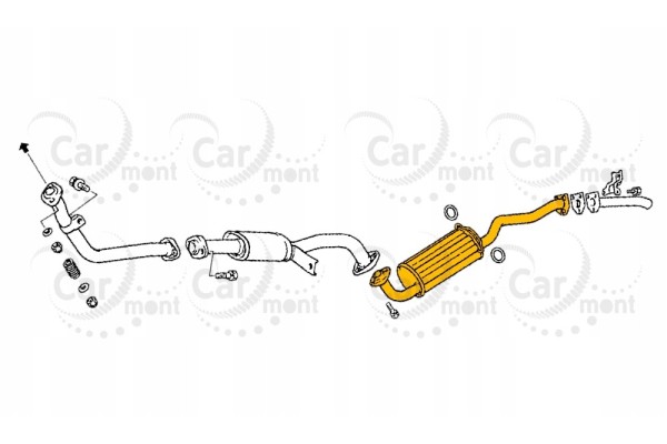 Pajero Galloper 2 5TD MB611684 MB651233 HR175101 Center Exhaust Silencer Catalog number of the part MB611684 MIT 007099