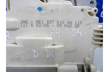 8E1837016AA CERRADURA PUERTA DELANTERA DERECHA AUDI A4 AVANT (8E) 2.0 TDI 2005 8E1837016AA 163118 AUDI - 4