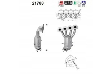 CATALYTIC CONVERTER 21788 AS CHEVROLET OPEL ASTRA