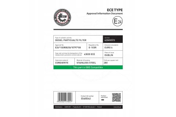 Particulate filter 62SKV573 OPEL ASTRA K INSIGNIA MERIVA MOKKA 55485042 Catalog number of the part 62SKV573