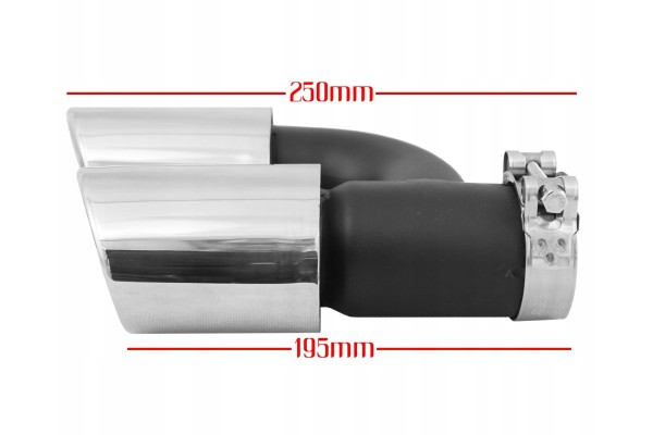 Puntas de Escape SAS Acero Inoxidable Negro Brillante 2 piezas para Au