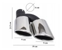 Puntas de Escape SAS Acero Inoxidable Negro Brillante 2 piezas para Au