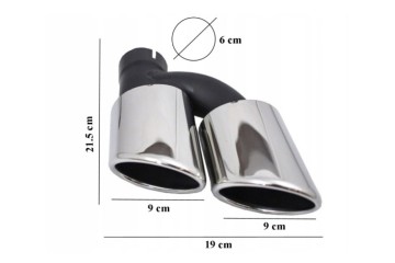 Puntas de Escape SAS Acero Inoxidable Negro Brillante 2 piezas para Au