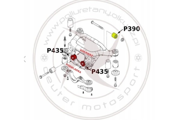 Rear suspension bushing set BMW 3 E46 Z4 E85 bushings rear 23 PCS 19mm Catalog number of the part TEP BMWKPL13_19