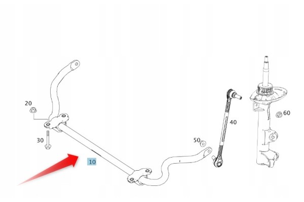 FRONT STABILIZER MERCEDES C W204 E C207 RUBBER Car type passenger cars