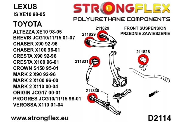 Front suspension kit Toyota Lexus IS I 98 05 XE10 Altezza 27MM Part manufacturer Strongflex