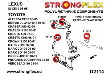 Front suspension kit Toyota Lexus IS I 98 05 XE10 Altezza 27MM Part manufacturer Strongflex