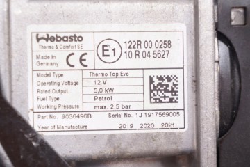 Calefactor estacionamiento WEBASTO para VOLVO XC90 XC60 S60 III V60 II