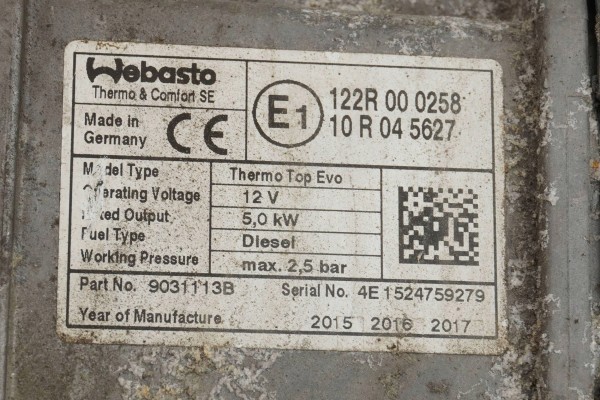 PARKING HEATER WEBASTO VW PASSAT B8 3Q0815005E 9031113B Version European