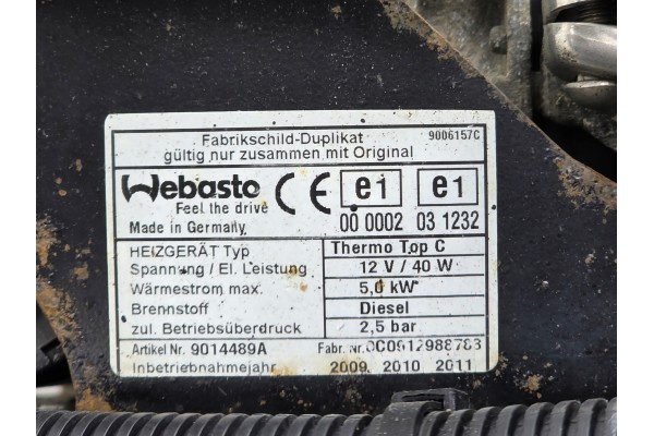 Calefacción estacionaria Webasto Iveco Daily 06-14 9014489A 1CZ