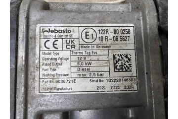 WEBASTO THERMO TOP EVO BMW G30 G31 LCI Catalog number of the part 9036721E