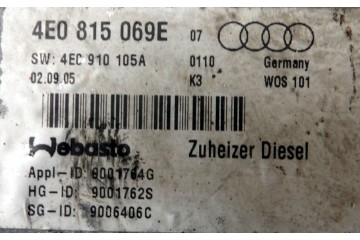 Calefactor de estacionamiento Webasto diésel para Audi A8 D3 3.0 TDI 