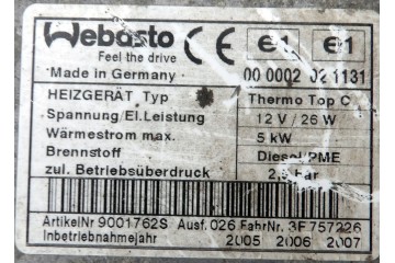 Calefactor de estacionamiento Webasto diésel para Audi A8 D3 3.0 TDI 